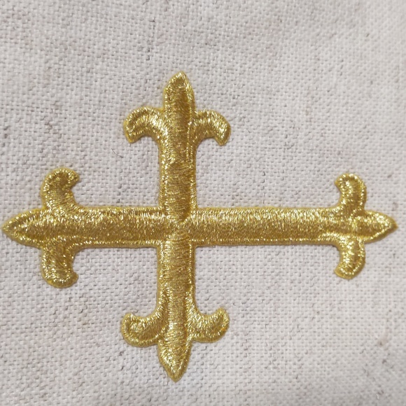 Handbag w/gold embroidered cross NWOT never used - Picture 4 of 4